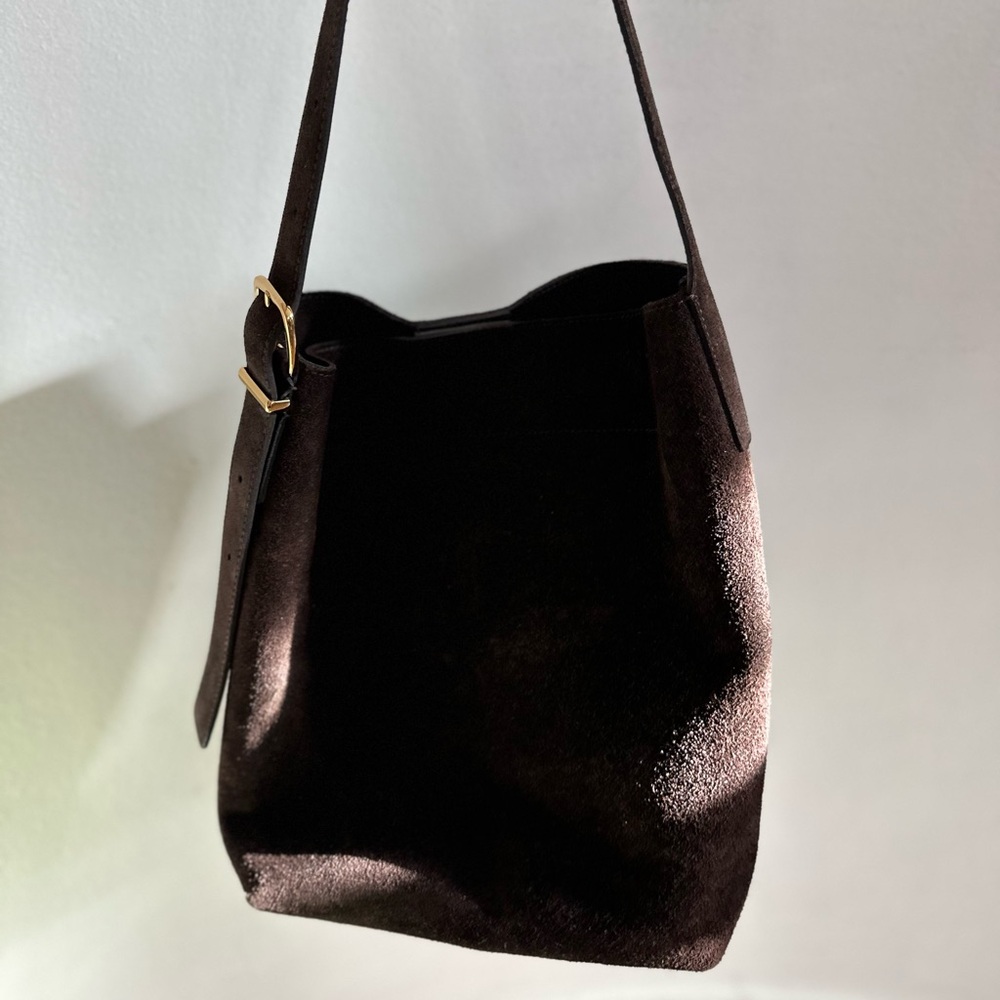 Madewell Dark Brown Suede Hobo Shoulder Bag - Picture 5 of 12